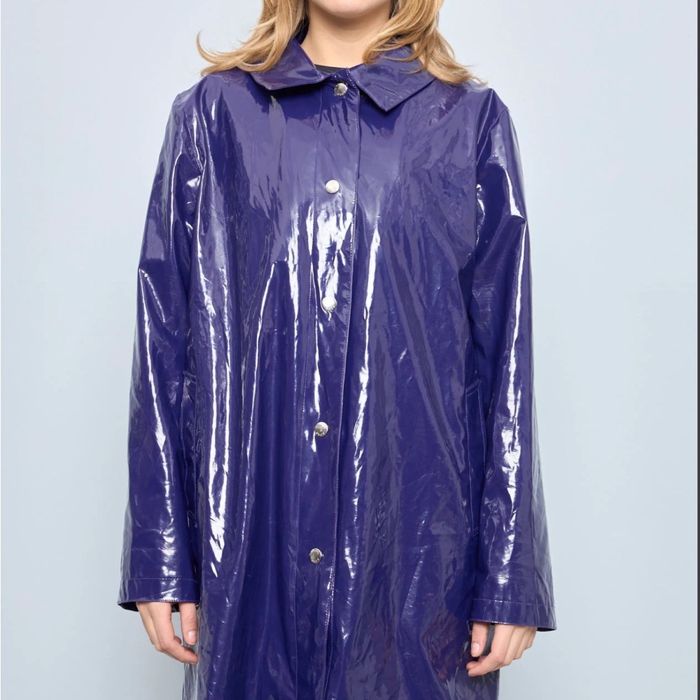 MICHAEL Michael Kors Shiny PVC Purple Raincoat Women’s Large